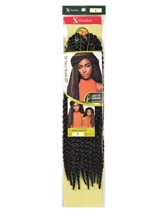 XPRESSION Mèche Crochet Braid 3D Twist Braid Taille 20 pouces