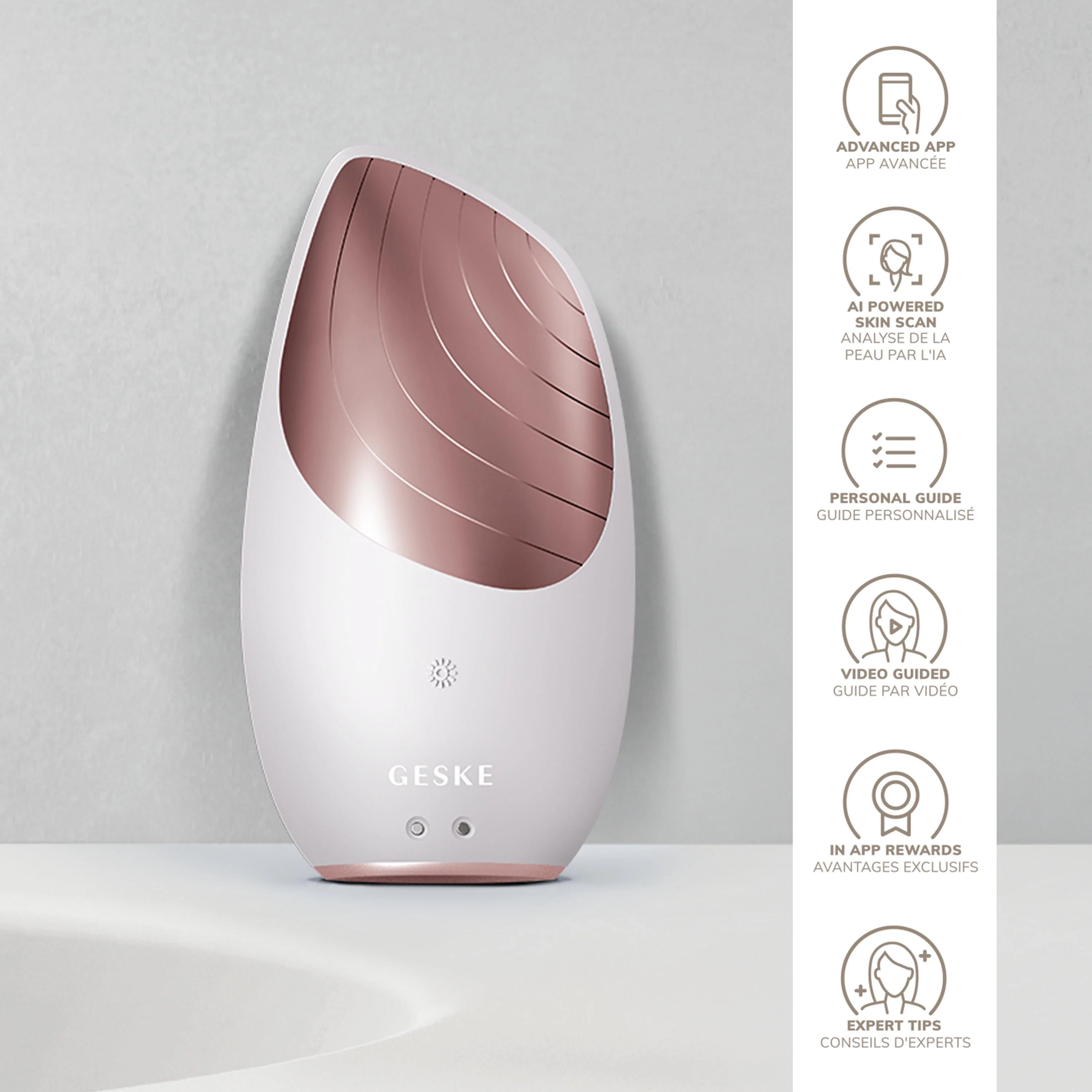 SmartAppGuided Sonic Facial Brush 5-in-1 Silicone Face Cleansing Device