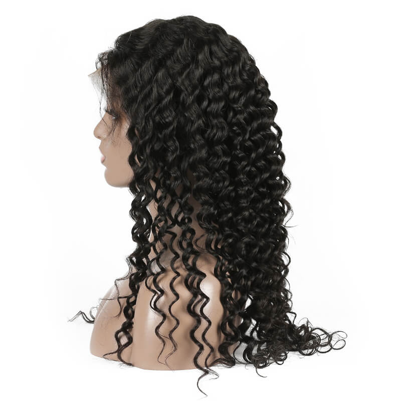 Perruque Lace Wig Brésilienne Deep Wave Couleur Naturelle