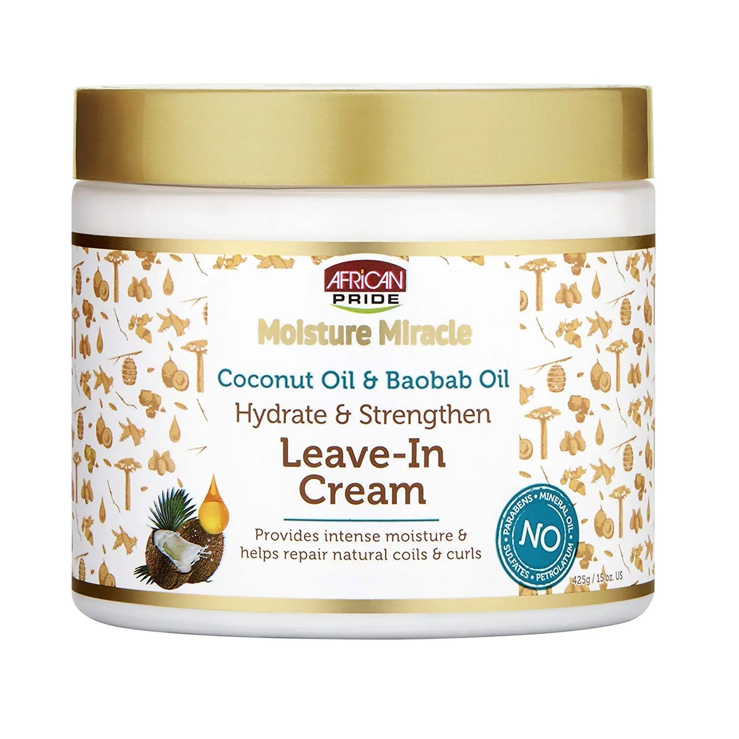 Creme Revitalisante Sans Rincage Huile de Coco et Baobab