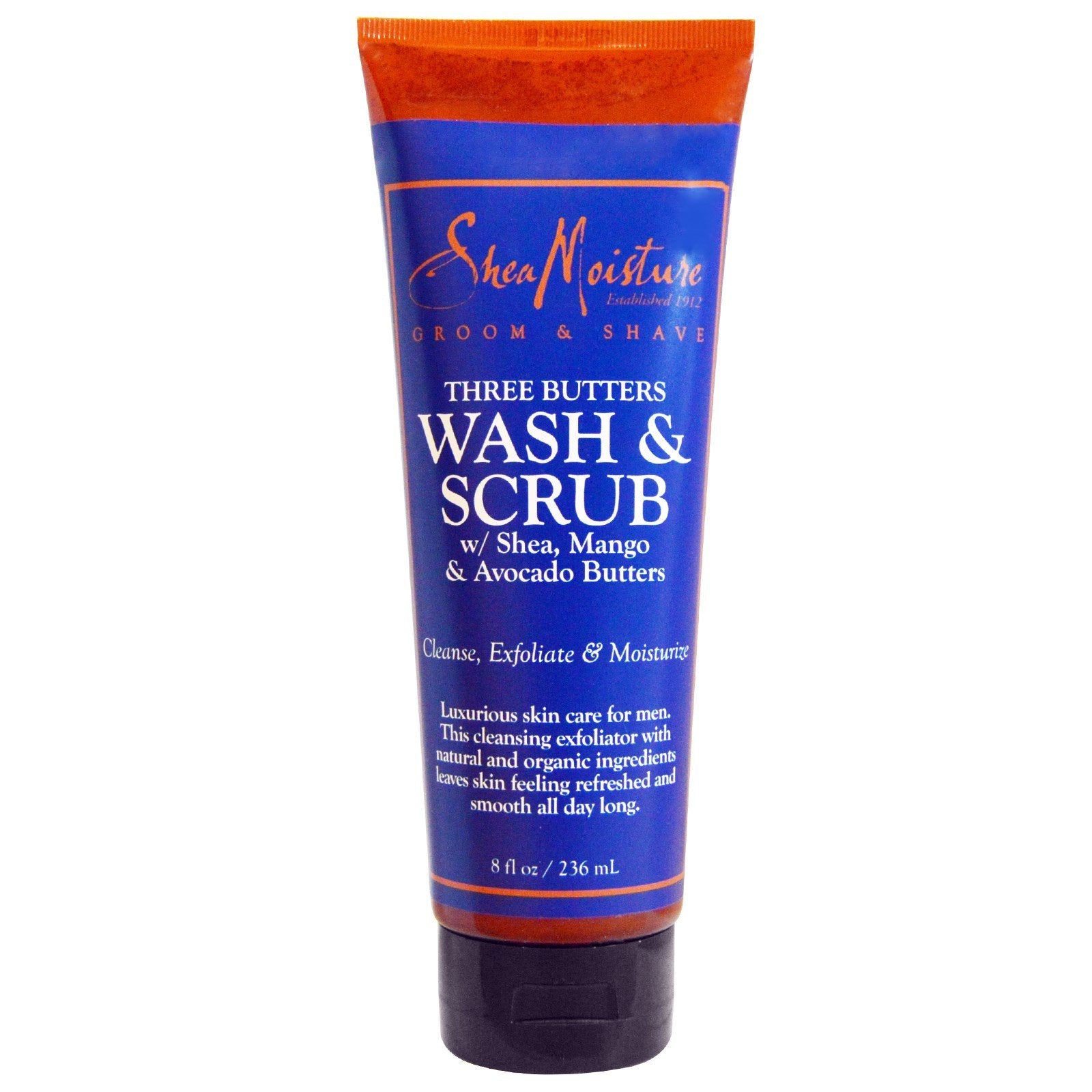 Shea Moisture Groom & Shave Tree Butters Wash & Scrub - Nettoyant Gommant Hydratant 236ml