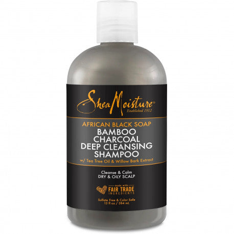 Shea Moisture African Black Soap Bamboo Charcoal Deep Cleansing Shampoo - Shampoing 384mlml