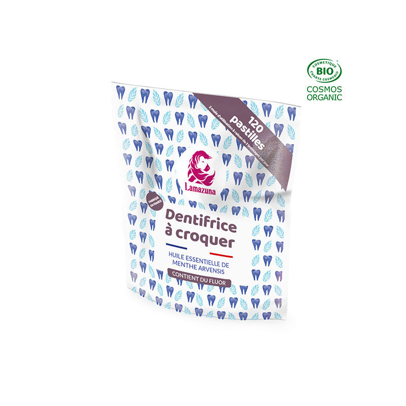 Dentifrice à croquer BIO - Menthe et fluor - 120 pastilles