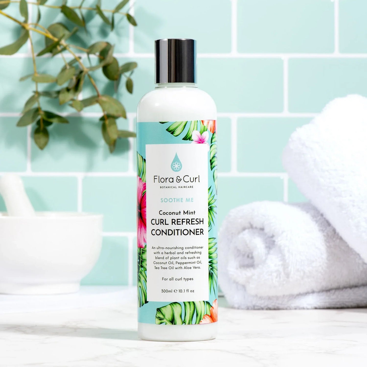 Après-Shampoing Rafraîchissant pour les Boucles à la Noix de Coco et à la Menthe