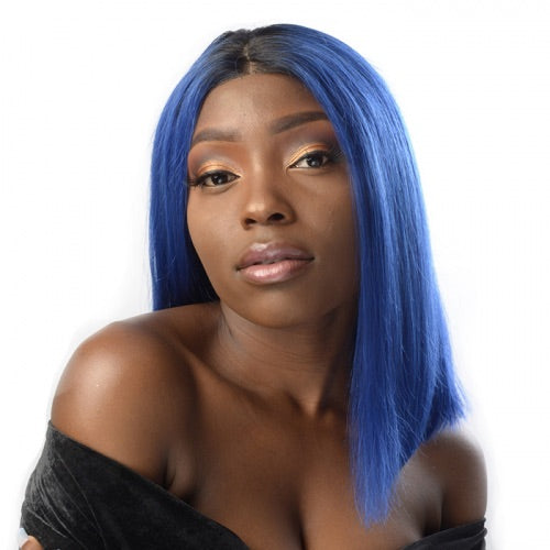 Lace Wig Frontal Brésilienne Straight Hair BOBO Bleu