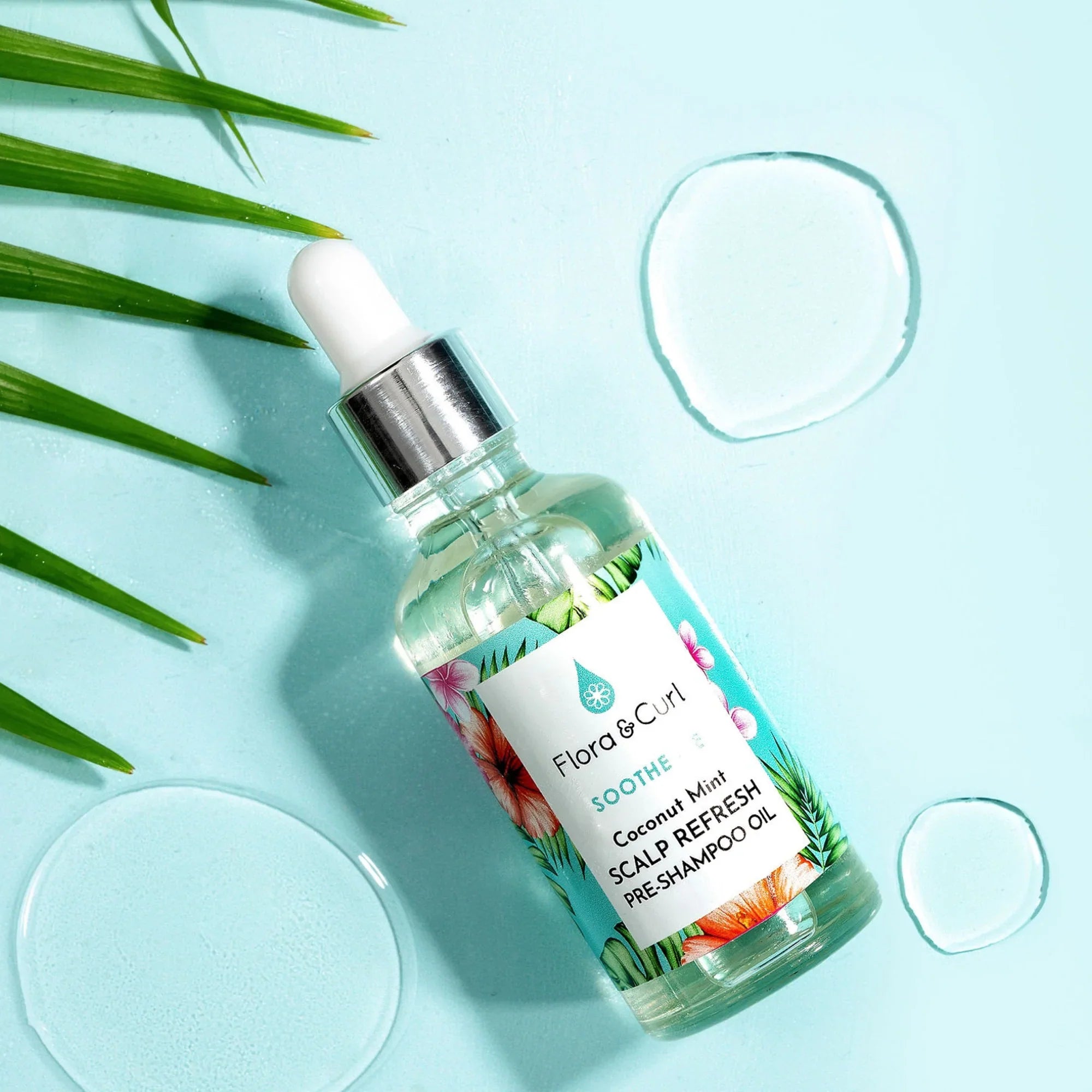 Huile de Pré-shampooing Rafraîchissante pour Cuir Chevelu à la Menthe et à la Noix de Coco