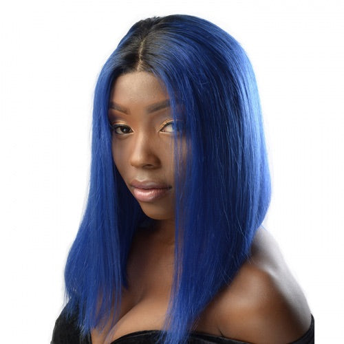 Lace Wig Frontal Brésilienne Straight Hair BOBO Bleu