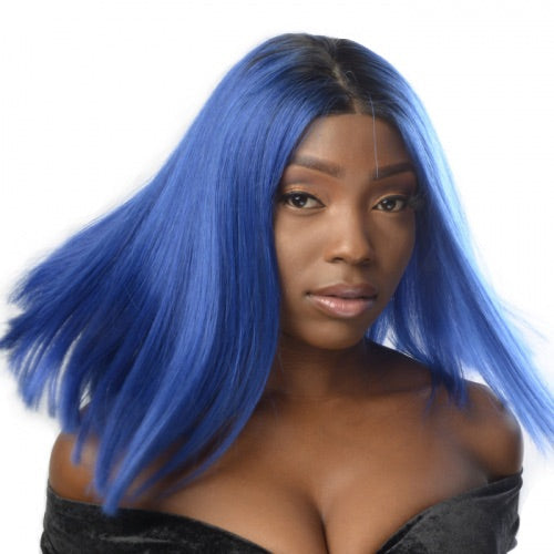 Lace Wig Frontal Brésilienne Straight Hair BOBO Bleu