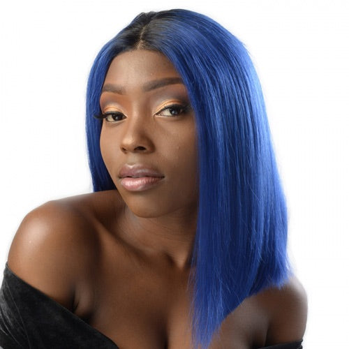 Lace Wig Frontal Brésilienne Straight Hair BOBO Bleu
