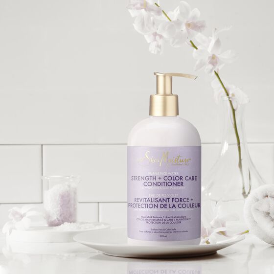 Shea Moisture Purple Rice Water Strength + Color Care Conditioner - Après-Shampoing Pour Cheveux Colorés 384ml
