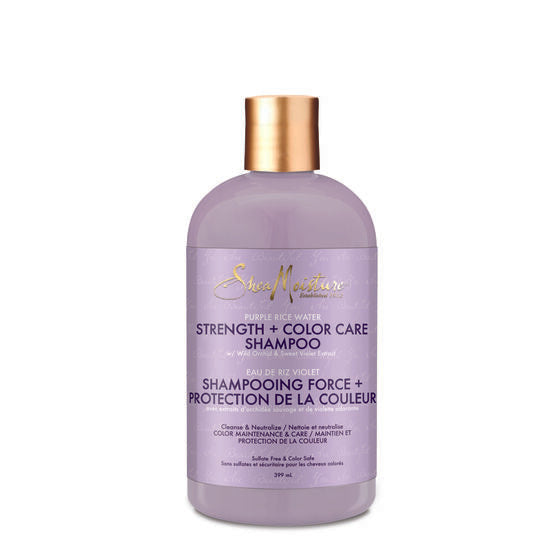 Shea Moisture Purple Rice Water Strength + Color Care Shampoo - Shampoing pour Cheveux Colorés 384ml
