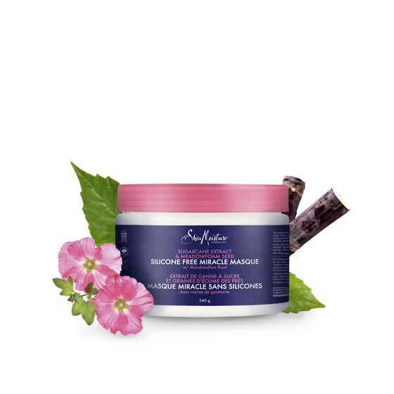 Shea Moisture Sugarcane Extract & Medowfoam Seed Silicone Free Miracle Masque - Masque Capillaire Sans Silicone 340g