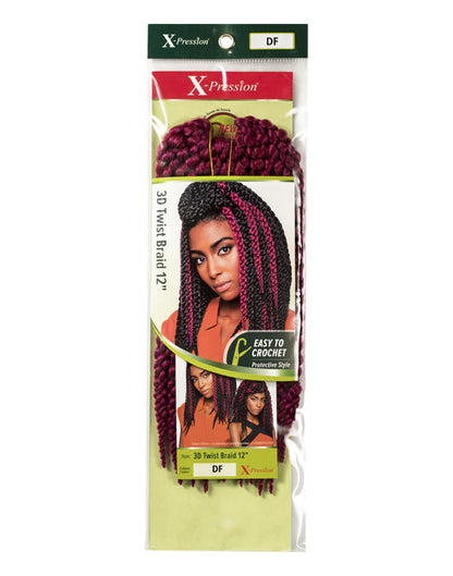 XPRESSION Mèche Crochet Braid 3D Twist Braid Taille 12 pouces
