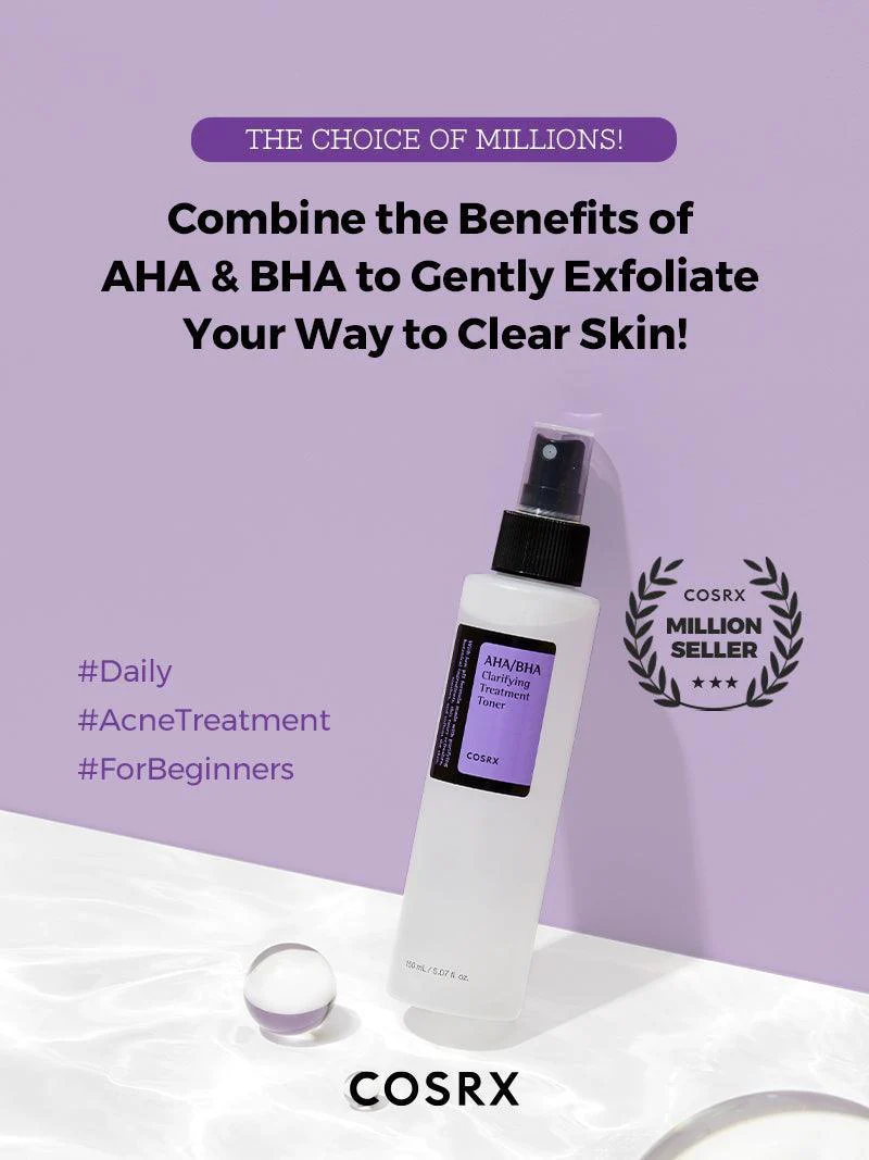 AHA/BHA Treatment Toner Exfoliant Visage