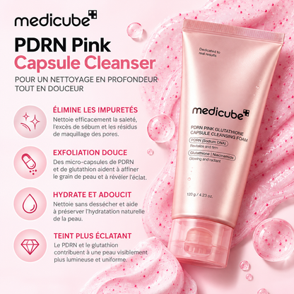 PDRN Pink Glutathione Capsule Cleansing Foam