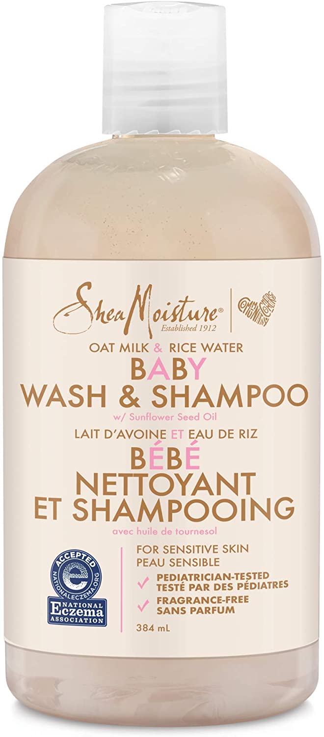 Shea Moisture Baby  Oat Milk &amp; Rice Water Baby Wash &amp; Shampoo - Shampoing Gel Douche Enfant 384ml