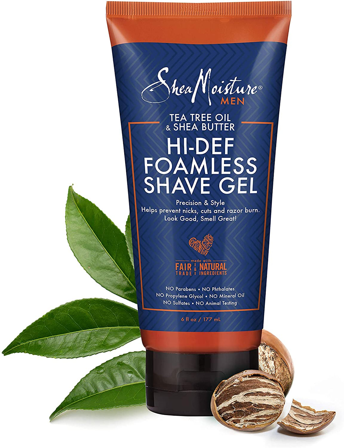 Shea Moisture Men Tea Tree Oil &amp; Shea butter Hi-Def Foamless Shave Gel - Gel Rasage 177ml