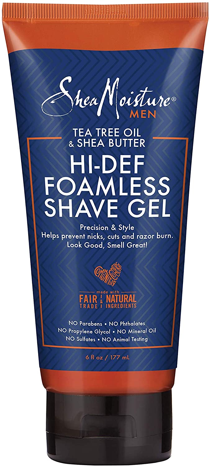 Shea Moisture Men Tea Tree Oil &amp; Shea butter Hi-Def Foamless Shave Gel - Gel Rasage 177ml