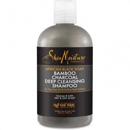 Shea Moisture African Black Soap Bamboo Charcoal Deep Cleansing Shampoo - Shampoing 384mlml