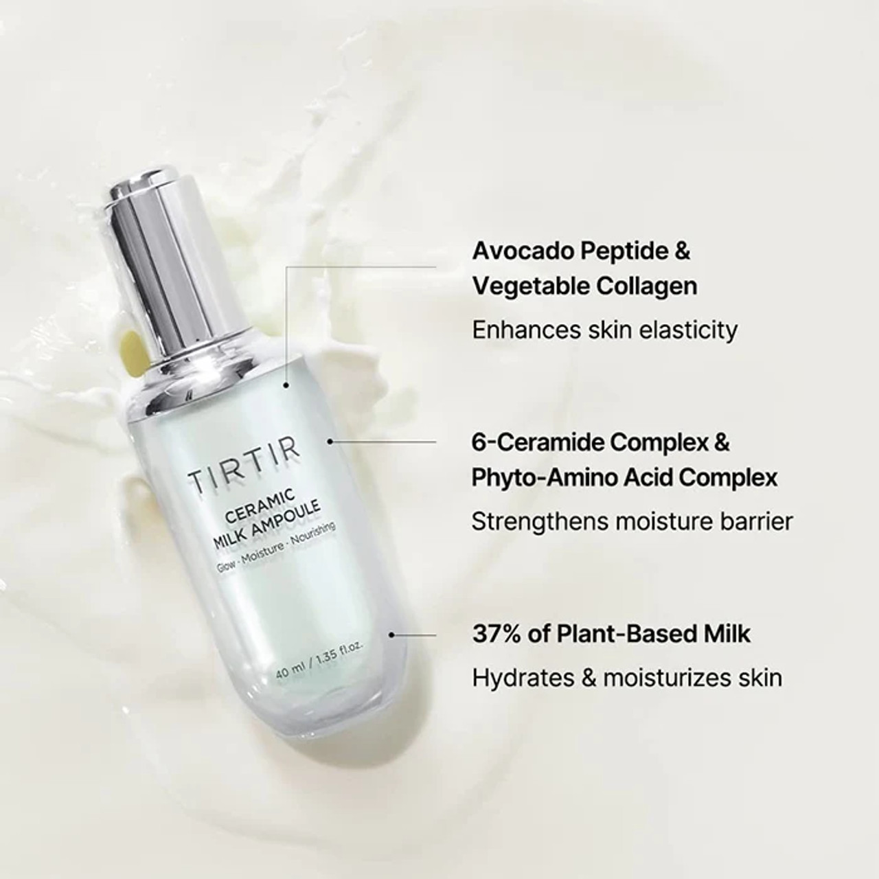 Ceramic Milk Ampoule Moisturizing Face Serum