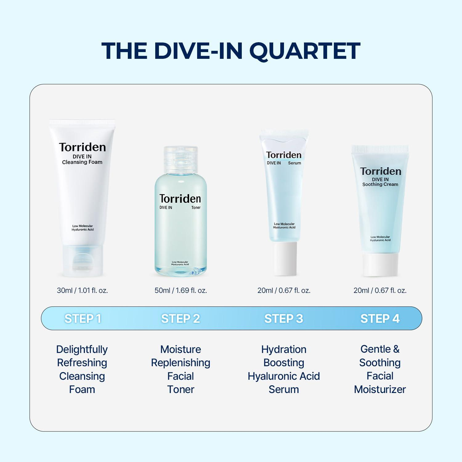 DIVE-IN Trial Kit Hyaluronic Acid Daily Skincare 4 Step