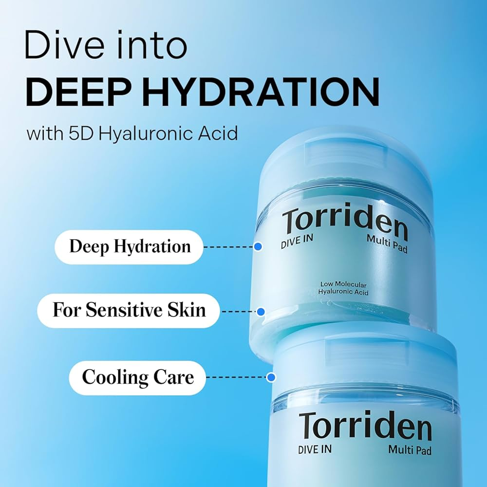 DIVE-IN Vegan Hyaluronic Acid Toner Pads