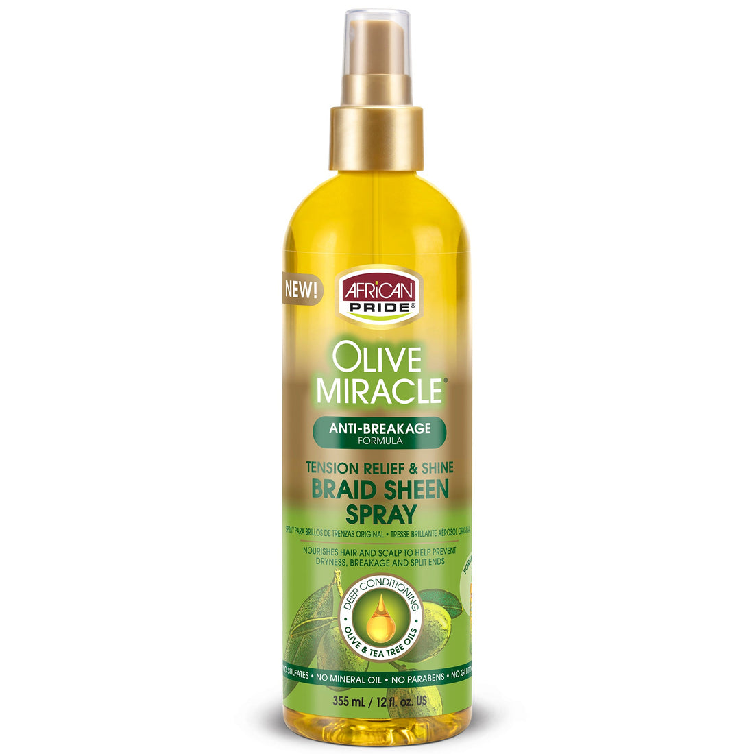 Olive Miracle Brillantine pour Braid - Anti-Tension et Brillance