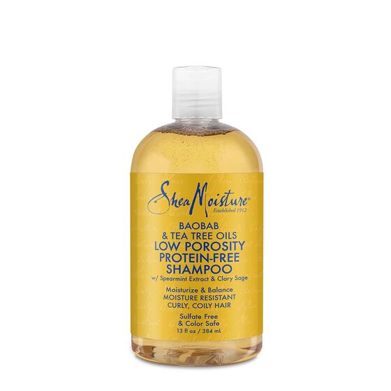Shea moisture Baobab &amp; Tea Tree Oils Low Porosity Protein-Free Shampoo 384ml