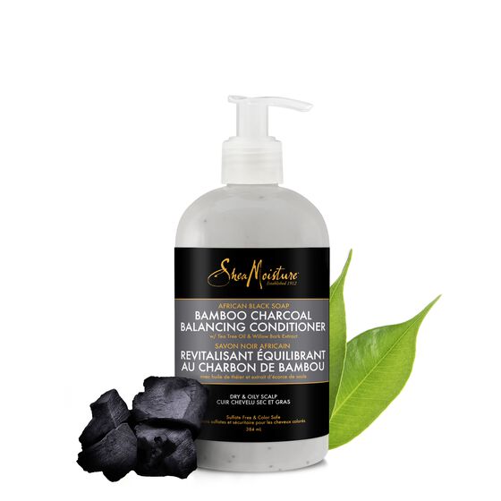 Shea Moisture African Black Soap Bamboo Charcoal Balancing Conditioner - Après Shampoing 384ml