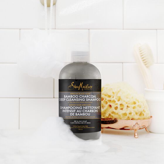 Shea Moisture African Black Soap Bamboo Charcoal Deep Cleansing Shampoo - Shampoing 384mlml