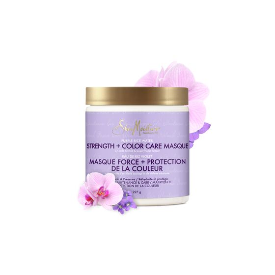 Shea Moisture Purple Rice Water Strength + Color Care Masque - Masque Capillaire Pour Cheveux Colorés 227g
