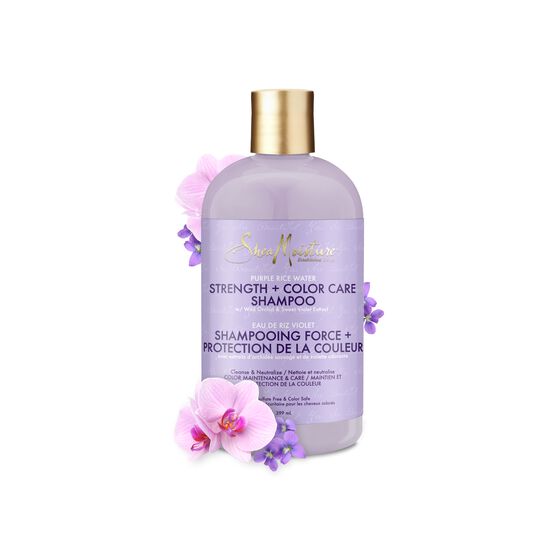 Shea Moisture Purple Rice Water Strength + Color Care Shampoo - Shampoing pour Cheveux Colorés 384ml